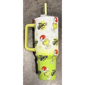 New Grinch Dr Seuss Tumbler with Straw and Lid Christmas Holiday With Handle